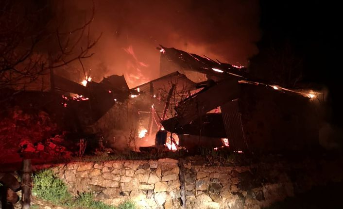 Şiran’da gece yarısı korkutan yangın