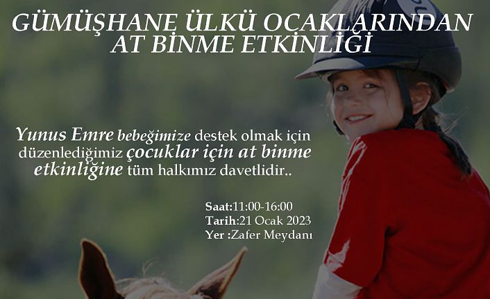 Yunus Emre bebek için at binme etkinliği