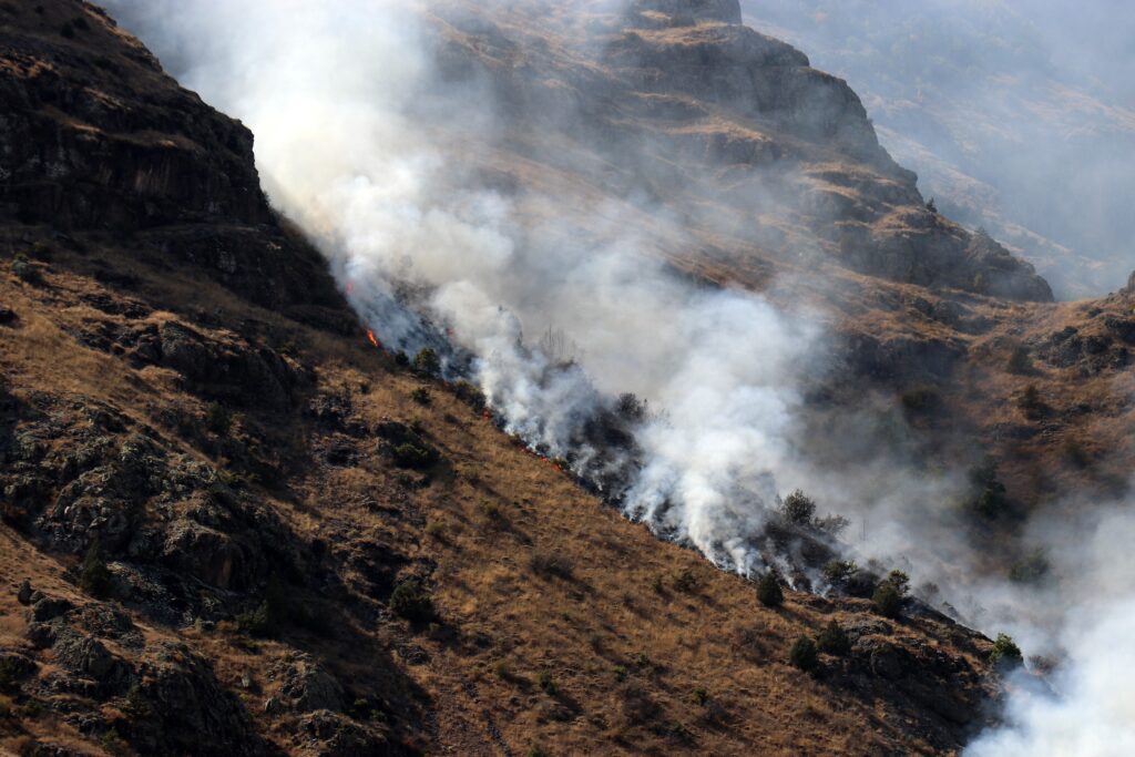Gümüşhane’de örtü yangını: 2 hektarlık alan küle döndü