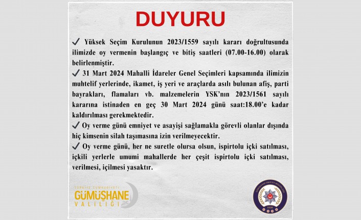 Seçim günü alınacak tedbirler belirlendi