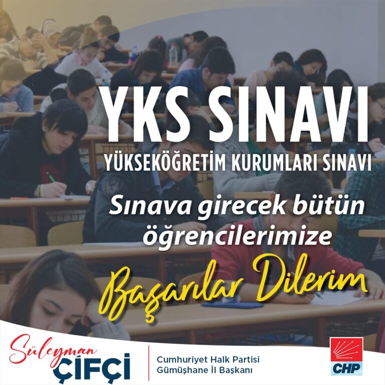 Başkan Süleyman Çiftçi’den YKS Mesajı