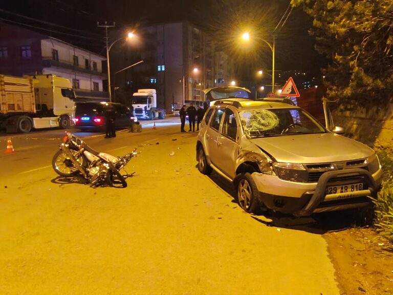 Gümüşhane’de motosiklet otomobille kafa kafaya çarpıştı: 1 ölü