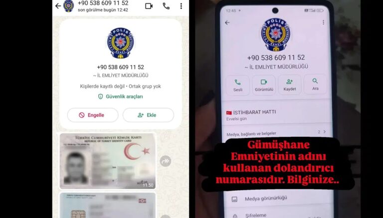 Gümüşhane’de telefonda kendini polis olarak tanıtan dolandırıcılar vatandaşları kandırmaya çalıştı