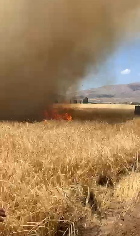 Kelkit ilçesinde anız yangını