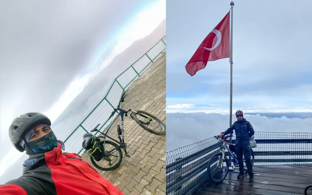 Dünyanın en yüksekteki mescidine bisikletle çıktılar