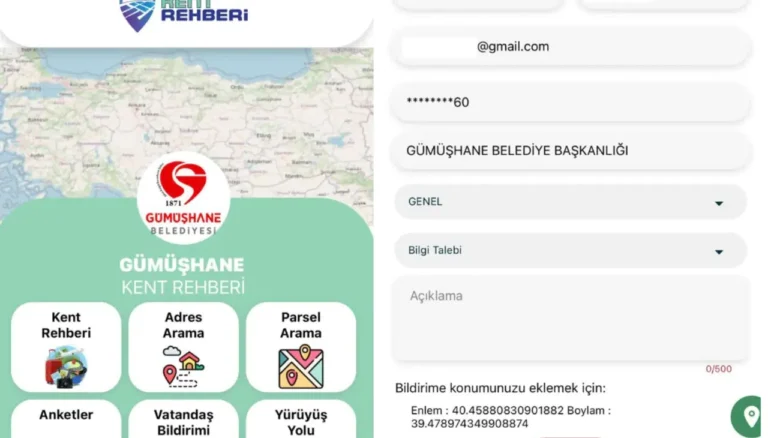 Gümüşhane Kent Rehberi ile 3 bin 23 vatandaş bildirimi çözüme kavuştu