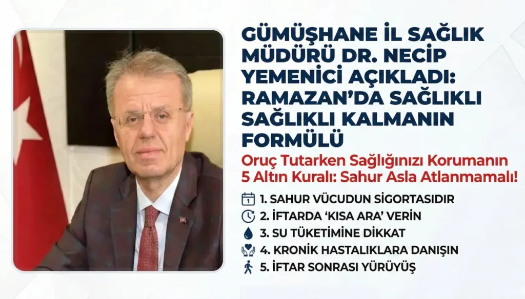 Dr. Necip Yemenici açıkladı: Oruç tutarken sağlığınızı nasıl korursunuz?