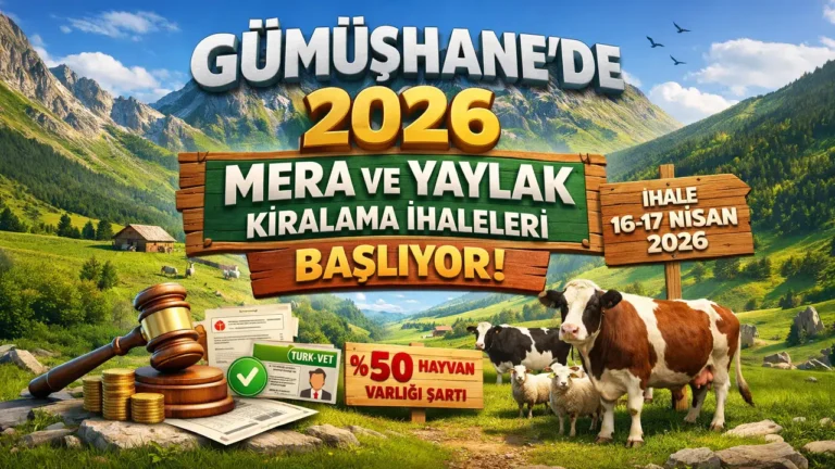 Gümüşhane’de 2026 yılı mera ve yaylak kiralama ihaleleri 16-17 Nisan’da