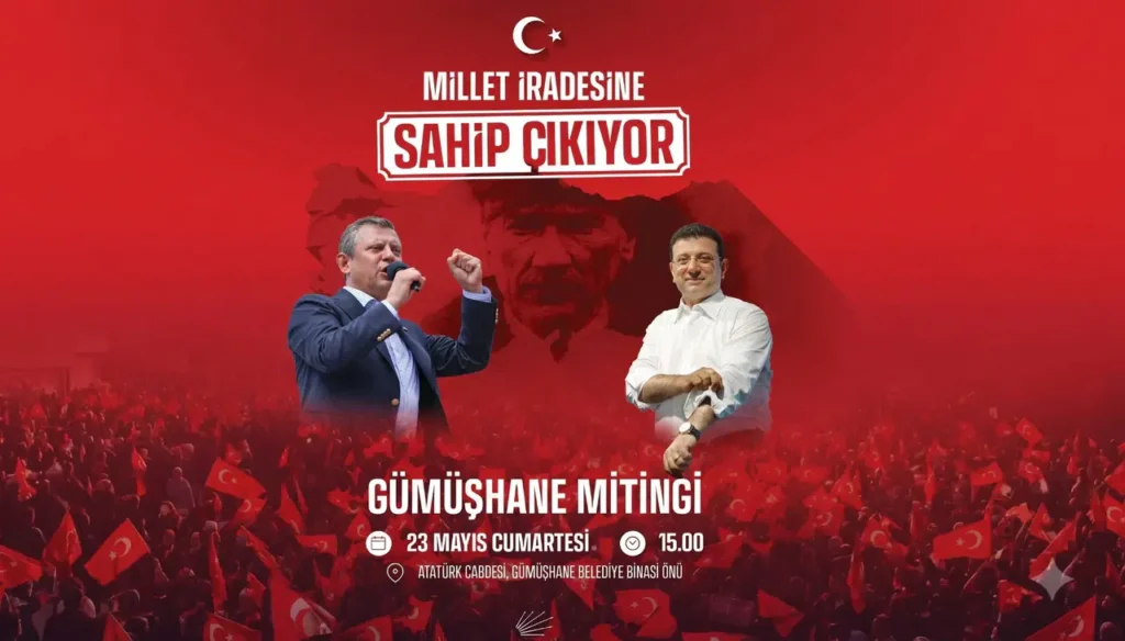CHP Genel Başkanı Özgür Özel Gümüşhane’ye Geliyor: İl Başkanı Demir’den Mitinge Davet