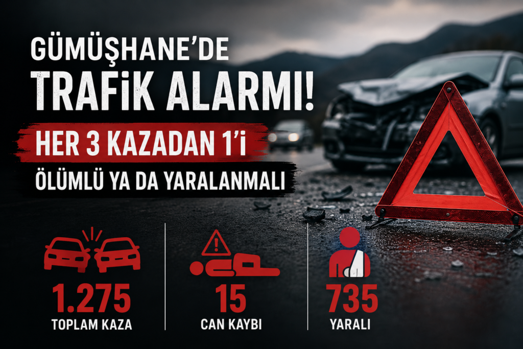 Gümüşhane’nin 2025 Yılı Trafik Kazası Bilançosu Açıklandı