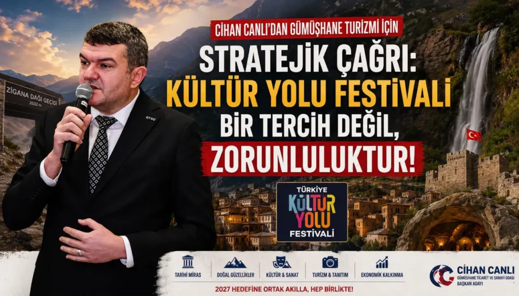 Cihan Canlı’dan Gümüşhane turizmi için stratejik çağrı: “Kültür Yolu Festivali bir tercih değil, zorunluluktur