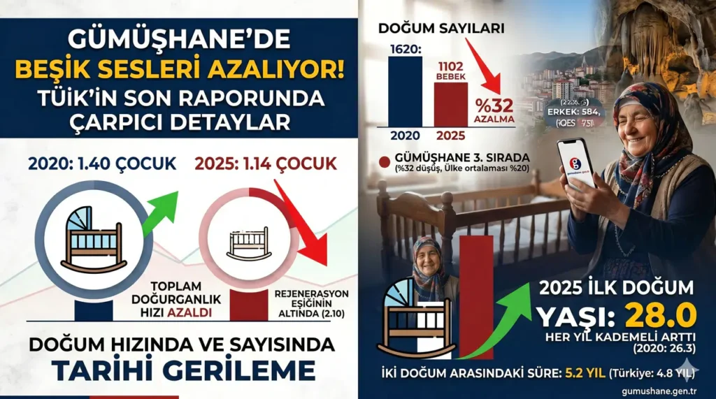 Gümüşhane’de Beşik Sesleri Azalıyor! TÜİK’in Son Raporunda Çarpıcı Gümüşhane Detayları