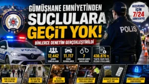 Gümüşhane Emniyetinden suçlulara geçit yok: Binlerce denetim gerçekleştirildi
