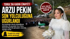 Torul’da eşi tarafından katledilen Arzu Pekin son yolculuğuna uğurlandı