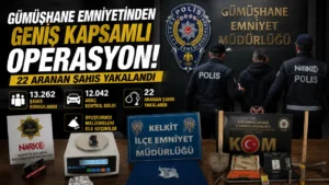 Gümüşhane Emniyetinden 15 Günlük Asayiş Raporu: 22 Aranan Şahıs Yakalandı