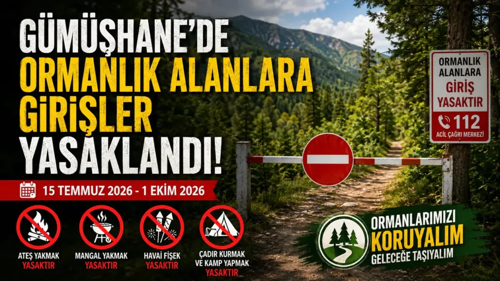 Gümüşhane’de Ormanlık Alanlara Girişler Yasaklandı: İşte Yasak Kapsamındaki Yerler ve Kurallar