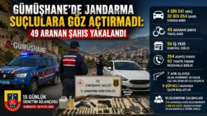 Gümüşhane’de Jandarma Suçlulara Göz Açtırmadı: 49 Aranan Şahıs Yakalandı