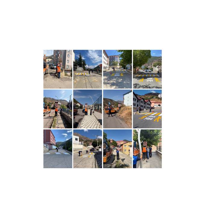 Gümüşhane Belediyesi Çocuklar İçin Sahada: Okul Çevrelerinde Trafik Güvenliği Çalışmalarını Tamamladı