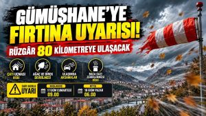 Gümüşhane’ye Fırtına Uyarısı! Rüzgâr 80 Kilometreye Ulaşacak