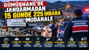 Gümüşhane’de Jandarmadan 15 Günde 225 İhbara Müdahale