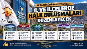 AK Parti Gümüşhane teşkilatı il ve ilçelerde “halk buluşmaları” düzenleyecek